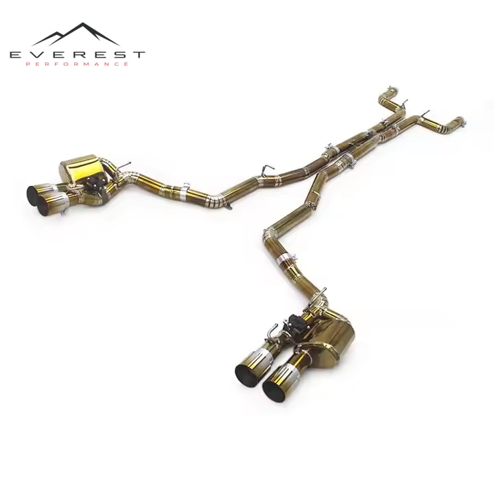 2.5inch Titanium Gold Exhaust Pipe for Maserati Ghibli 3.0T 2014-2024 Titanium Gold Exhaust Pipe Muffler Catback Escape