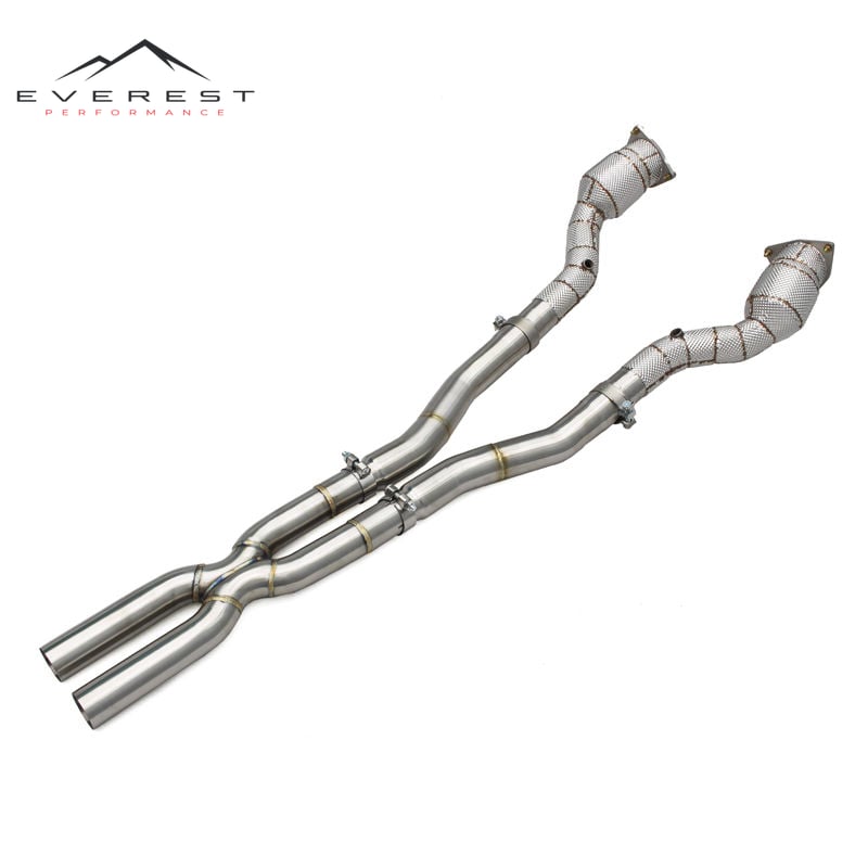Replacement Exhaust Pipe for Ferrari FF/GTC4 Lusso V12 6.3 2016+ 100/200/300cell Catalyst Downpipe Stainless Steel X Middle Pipe