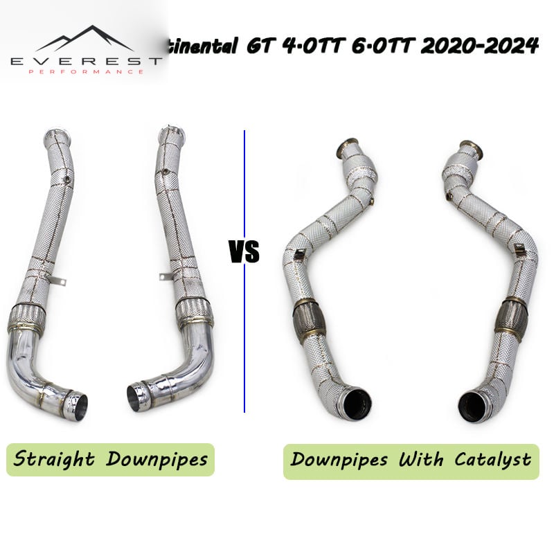 SS304L Downpipe for Bentley Continental GT 6.0L 2020-2024 With Heat Shield High-flow Pipe 100/200/300 Cell