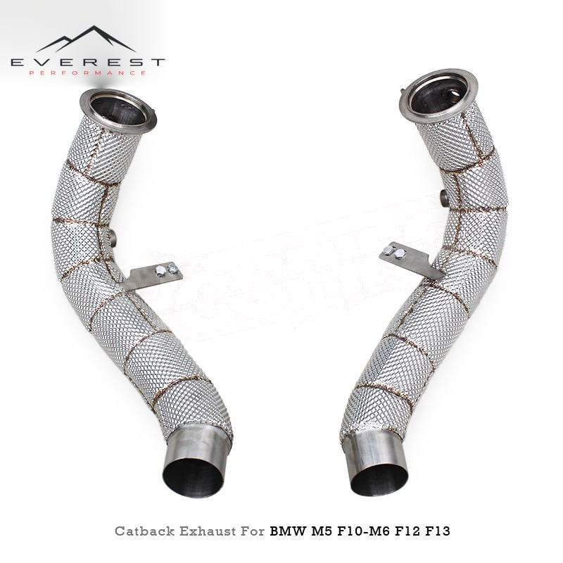 Stainless Steel Exhaust Pipes for BMW M5/M6 F06/F10/F12 2012-2016 Downpipe With Heat Shield