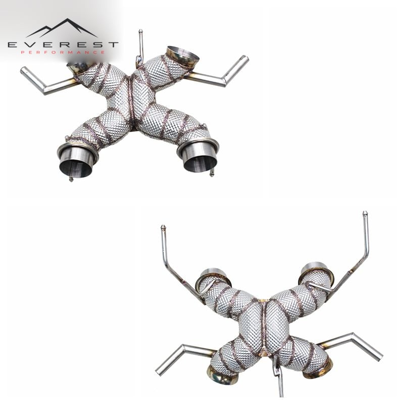 Heatshield Catback with Non Valve for Mclaren 600LT Spider/Coupe 3.8T 2018-2020 Stainless Steel Free Flow Exhaust Pipes