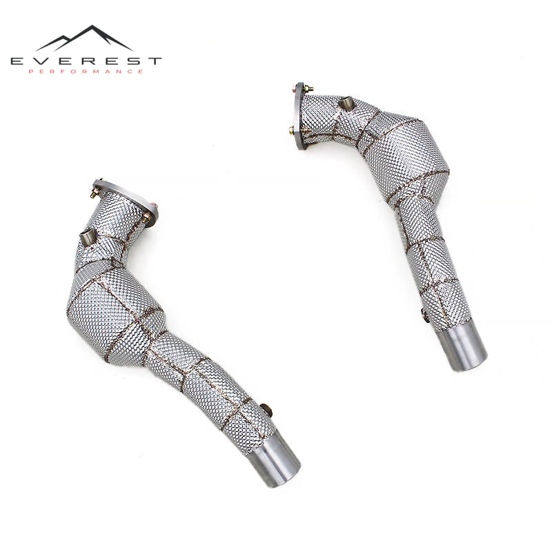 Catalyst Downpipe for Ferrari California 4.3L 2009-2014 Turbo Engine Enhanced Sound Header Exhaust Pipe with Heat Shield