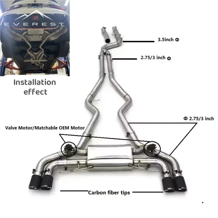 Racing for BMW M340i/M340 M440 M440i G20 G22 LCI X-Drive 3.0T 2015-2025 Exhaust Pipes Sport Car Muffler Exhaust Catback Systems