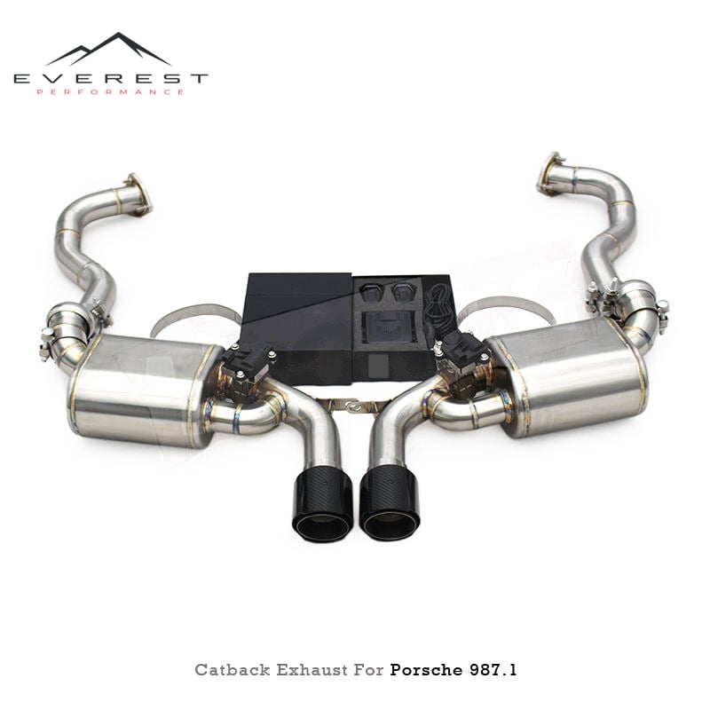 SUS304 Exhaust Pipes System for Porsche Boxster/Cayman 987/987.1/987.2 2.7/2.9/3.4 2006-2012 Catback Valved Muffler