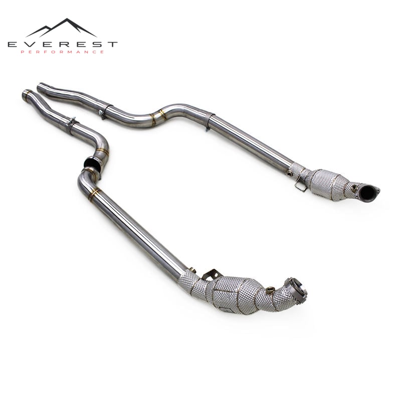 Stainless Steel Exhaust Downpipes for Mercedes-Benz C63 AMG W204 6.2L 2011-2015 Catalytic Converter Exhaust Pipes Auto Exhaust