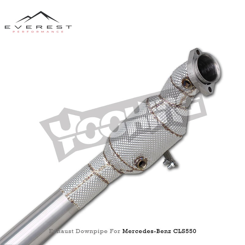 Stainless Steel Header Exhaust System for Mercedes-Benz CLS550 4.7 2012-2016 Catted Downpipe With Heat Shield