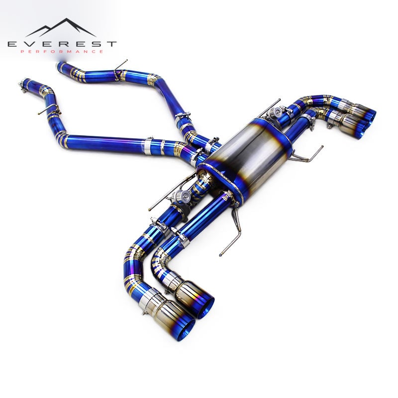 Valvetronic Sport Exhaust for Alfa Romeo Giulia Quadrifoglio 2.9 V6 2016-2024 Titanium Axle Back With Burnt Blue Tips