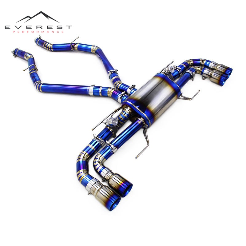 Valvetronic Sport Exhaust for Alfa Romeo Giulia Quadrifoglio 2.9 V6 2016-2024 Titanium Axle Back With Burnt Blue Tips