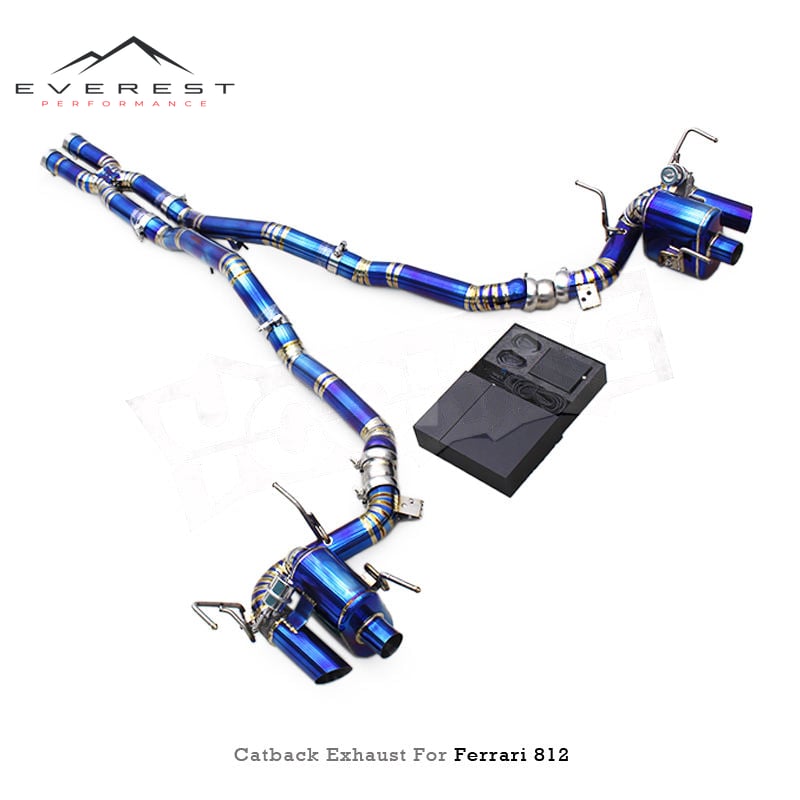 Racing Titanium Catback Exhaust Pipe System for Ferrari 812 Superfast GTS 6.5L V12 2017-202 Vacuum Valve Muffler Catback Exhaust