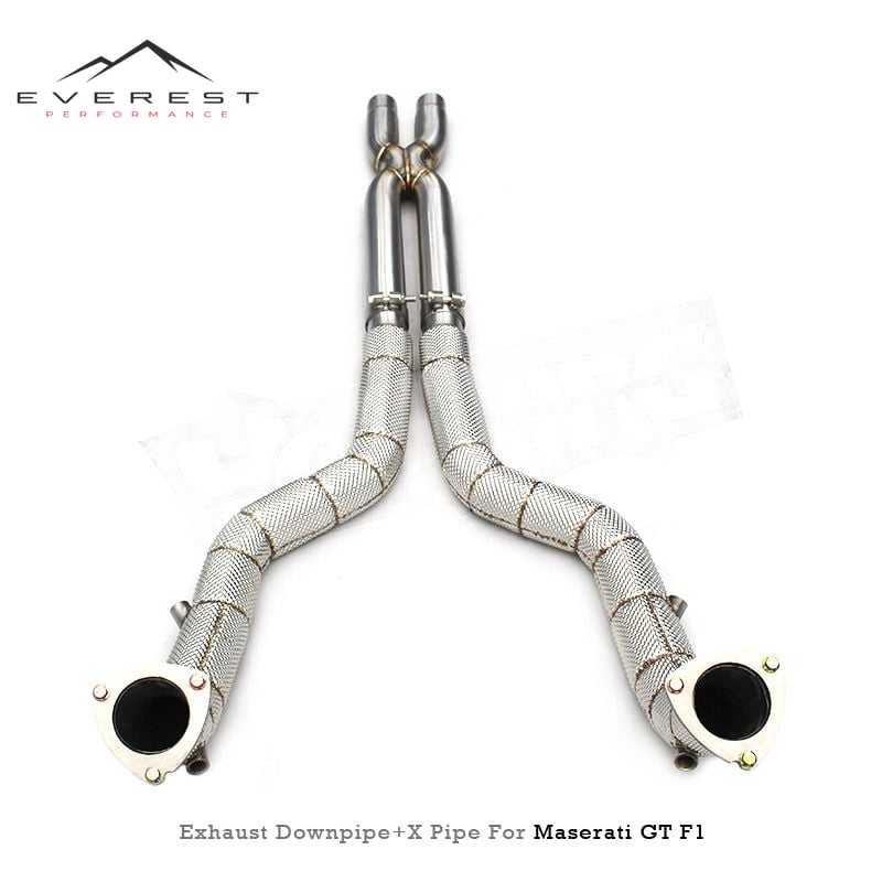 Straight Header Downpipe X Mid Pipe for Maserati Gran Turismo GT 4.2L 4.7L 2008-2023 Stainless Steel Pipe Exhaust System