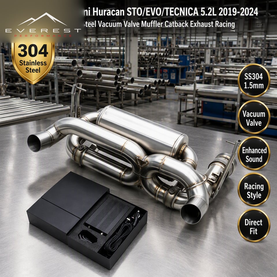 Stainless Steel Vacuum Valve Muffle Catback Exhaust for Lamborghini Huracan STO/EVO/TECNICA 5.2L 2019-2024 Racing