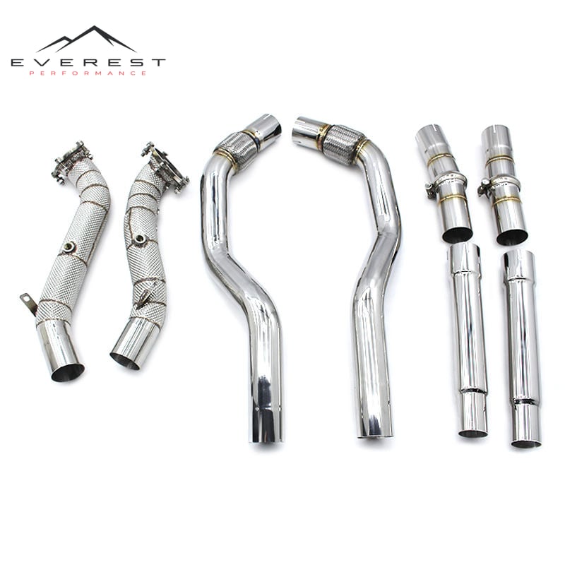 Downpipe for Audi S8 Auto Parts Exhaust Stainless Steel Free Flow Pipe With Heat Shield Straight Header