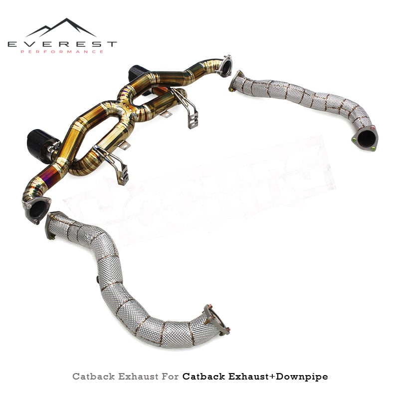 Direct-fit Straight-Pipe Exhaust for Porsche 718 Cayman Spyder GT4 RS 4.0L 2022-2025 Heat Shield Test Pipe Titanium X-pipe Sound