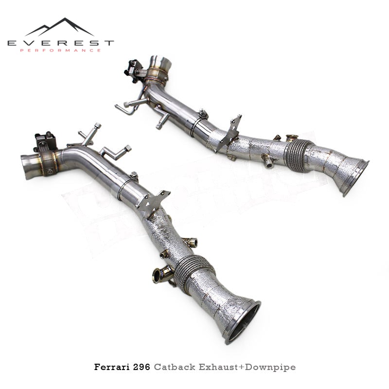 SS304 Turbo Catback Exhaust for Ferrari 296 GTB V6 3.0T 2021-2024 Downpipe Front Pipes Valved Sport Exhaust System
