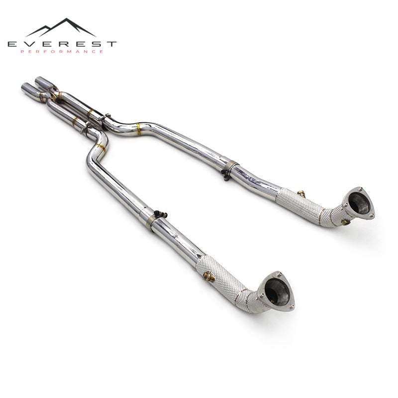 SS304 Exhaust Downpipe for Maserati Gran Turismo/GT 4.2/4.7 2008-2023 Performance X Pipe Free Flow Downpipes