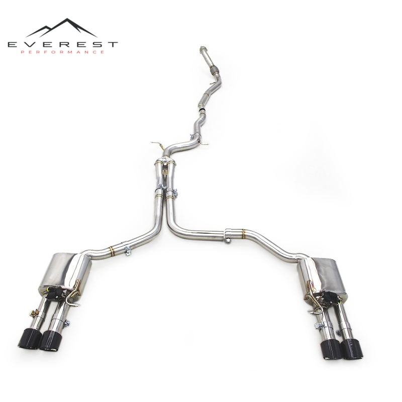 Stainless Steel 304 Catback Exhaust Pipes for Audi A6 2.0T C7 2012-2018 Muffler Electronic Valve Carbon Fiber Tips