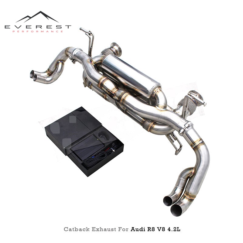Custom Valved Catback Muffler for Audi R8 V8 4.2L 2007-2013 SS304 Pipe Rear Secton Original Valve Exhaust System with Control