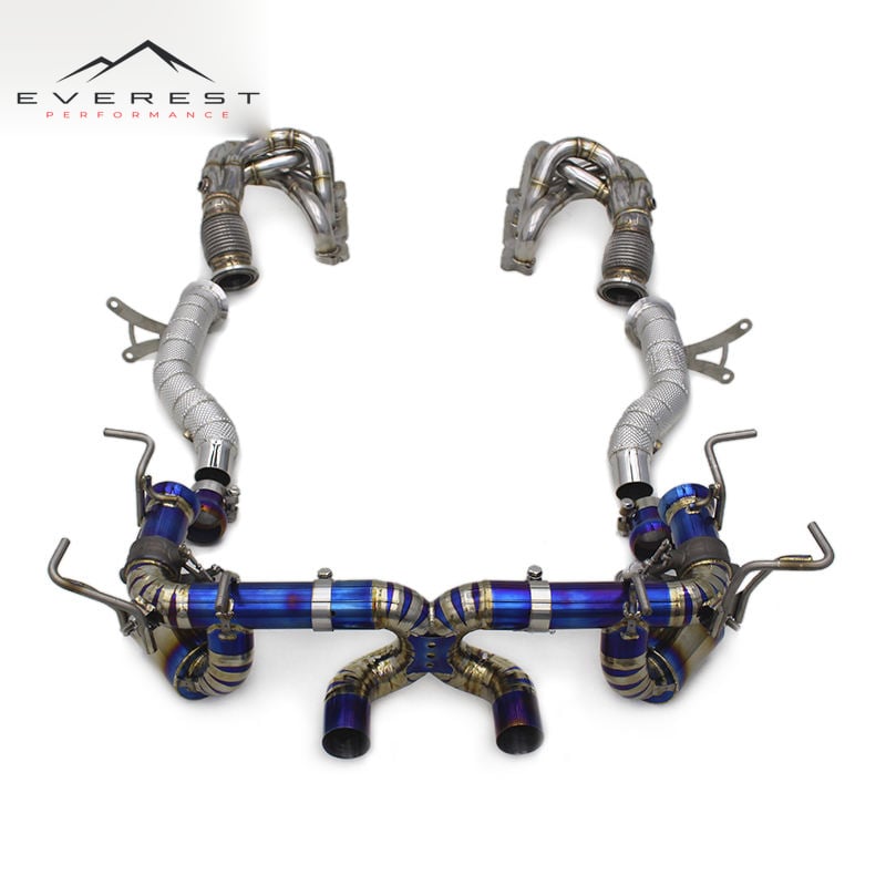 High Speed Full Exhaust Pipes for Ferrari 458 V8 4.5 2013-2016 Titanium Catback Straight Downpipe Manifold
