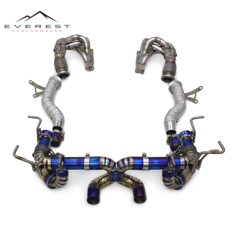 High Speed Full Exhaust Pipes for Ferrari 458 V8 4.5 2013-2016 Titanium Catback Straight Downpipe Manifold