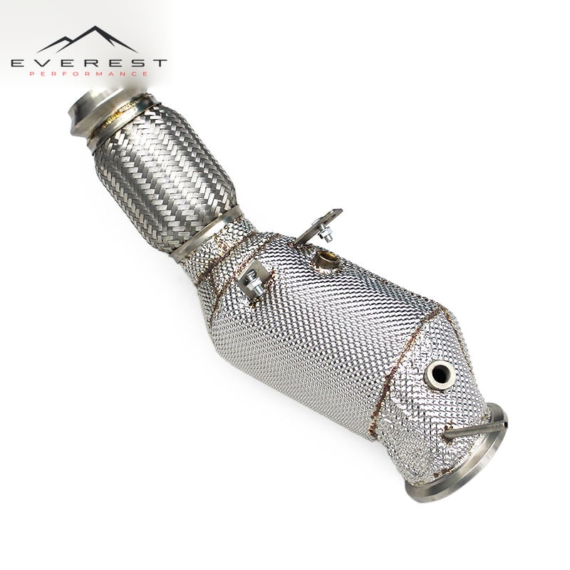 SS304L Exhaust Downpipe for BMW 3 Series 318/318i G20 B48 2.0T 2020-2024 With Heat Shield High-flow Pipe 100/200/300 Cell