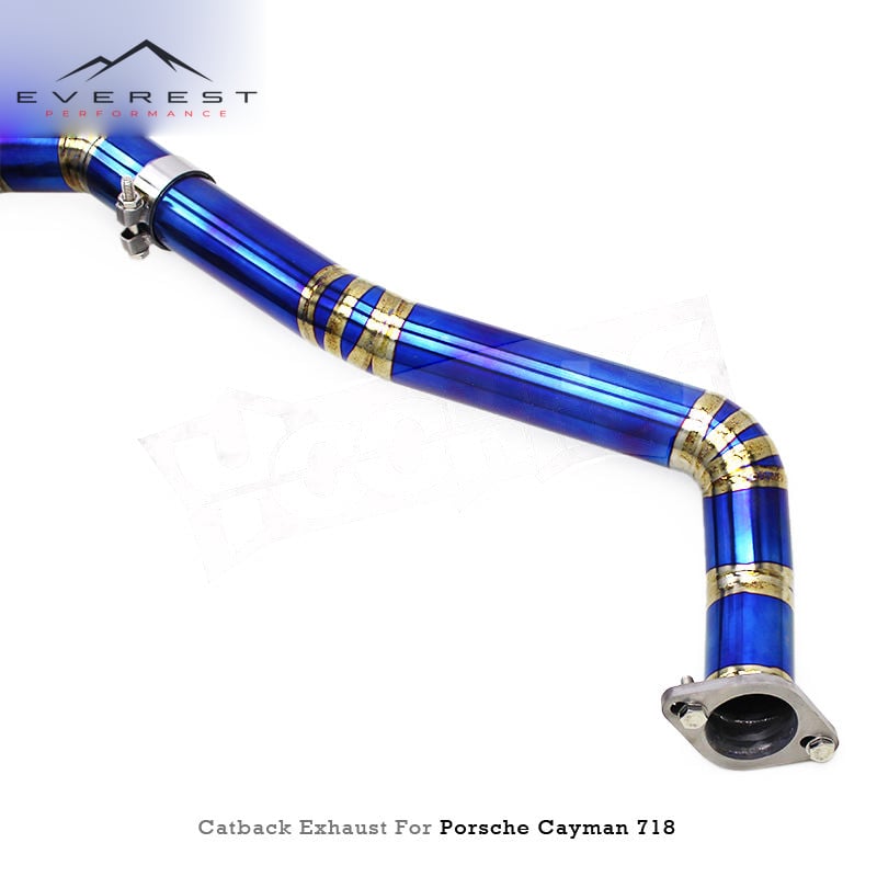 Titanium Axle Back Exhaust Pipe X Pipe for Porsche 718 Cayman/Boxster 2.0T/2.5T 2016-2022 Dual Muffler System