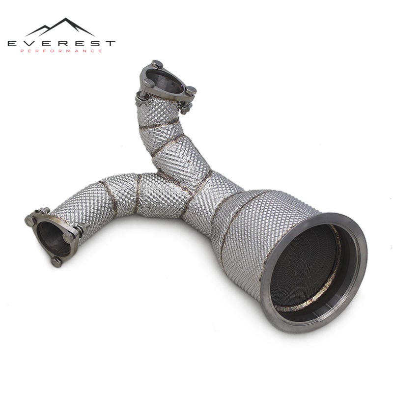 Catted Downpipe for AUDI S4/S5 B9 3.0T 2019-2023 Stainless Steel Exhaust Pipes With Heat Shield 100/200/300 Cell
