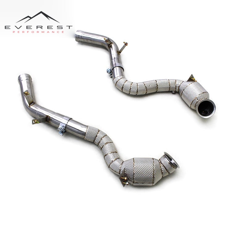 Exhasut Header for Mercedes-Benz AMG GT63/GT63S 4.0TT 2019+ Heat Shield Exhaust Downpipe with 100/200/300cell Catalyst