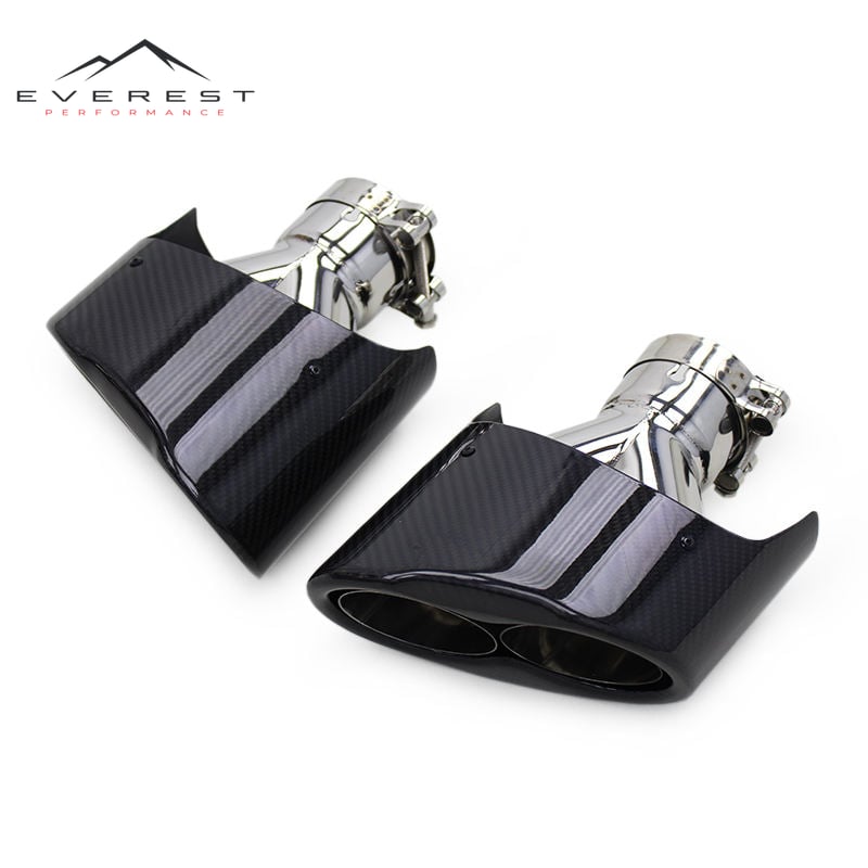 RS Carbon Fiber Tip for Audi RS3 RS4 2016-2024 Glossy Black Tail Throat Exhaust System Automotive Performance Accessories