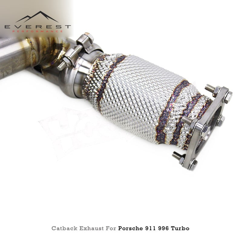Titanium Vacuum Valve Catback Exhaust Pipe System for Porsche 911 996 TURBO 3.6 1997-2005 with Heat Shield Downpipe
