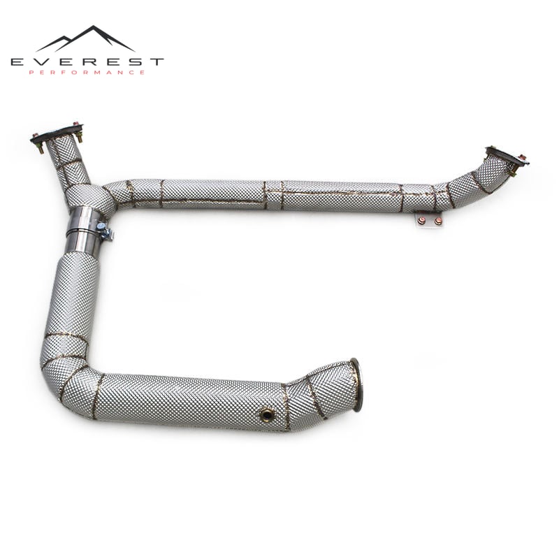 SS304 Downpipe for Porsche 718 Boxster/Cayman 2.5T 2016-2023 Free Flow Downpipe With Heat Shield