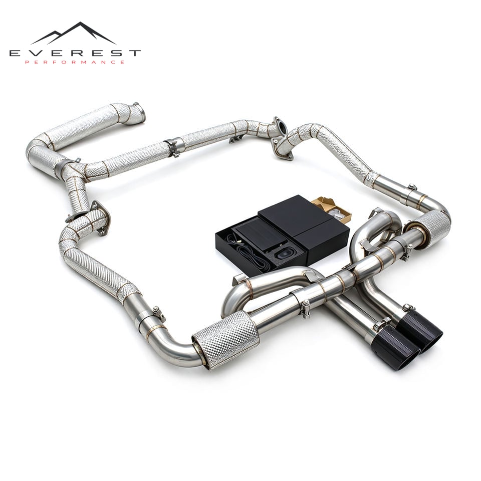 Catback Exhaust Downpipe for Porsche 718 Boxster/Cayman 2.0T 2016-2023 Racing Stainless Steel Vacuum Valve Exhaust Pipe