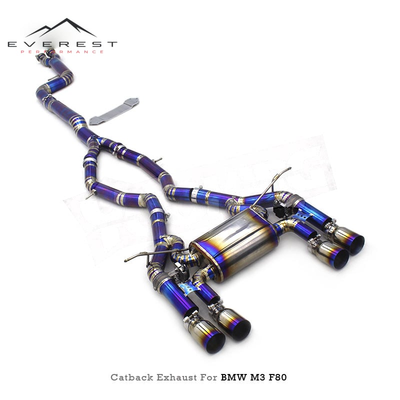 Racing Titanium Valvetronic Catback Exhaust System for M3/M4 F80/F82/F8X S55 3.0T 2014-2018 Valved Muffler 1.2mm Mirror