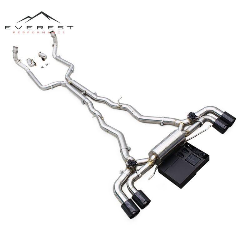 Full Exhaust for BMW M8 F91/F92/F93 4.4TT 2019-2023 Straight-through Downpipe Valved Catback Muffler With MP Tips