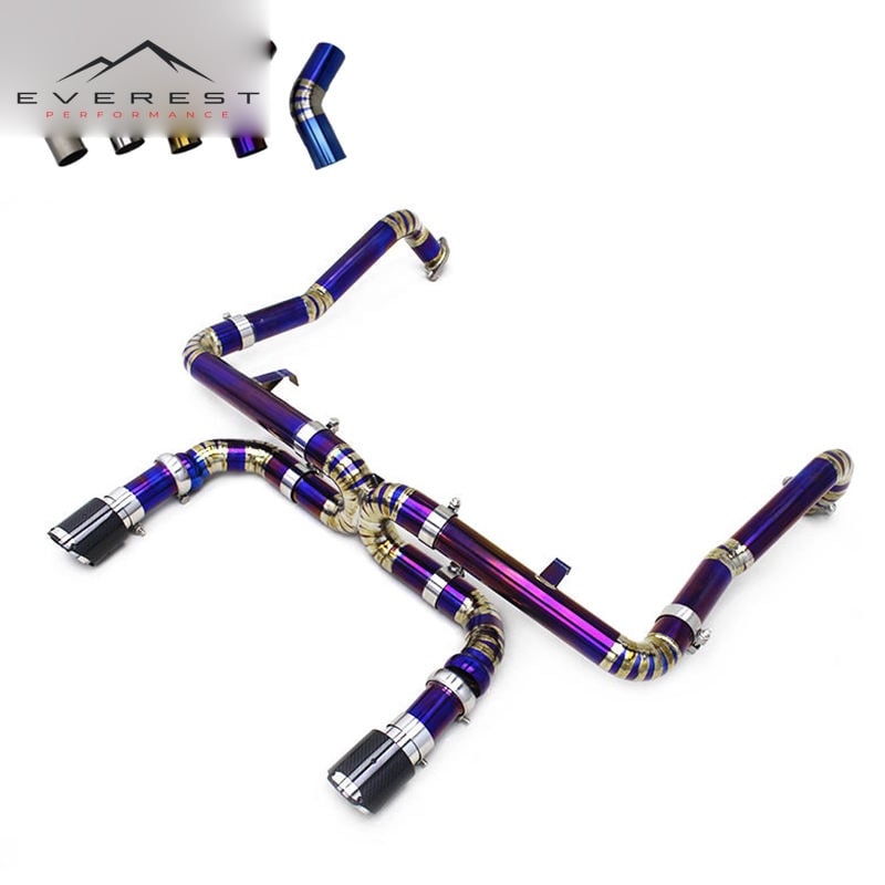 Titanium Alloy Non-Valved Exhaust for Porsche 718 Cayman/Boxster 2.0T/2.5T 2016-2022 Lightweight Performance Muffler Pipe
