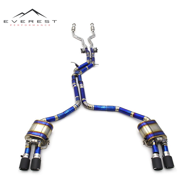 Titanium Catback Exhaust Pipes for Audi A6 C7 3.0T 2012-2018 With Carbon Fiber Tips
