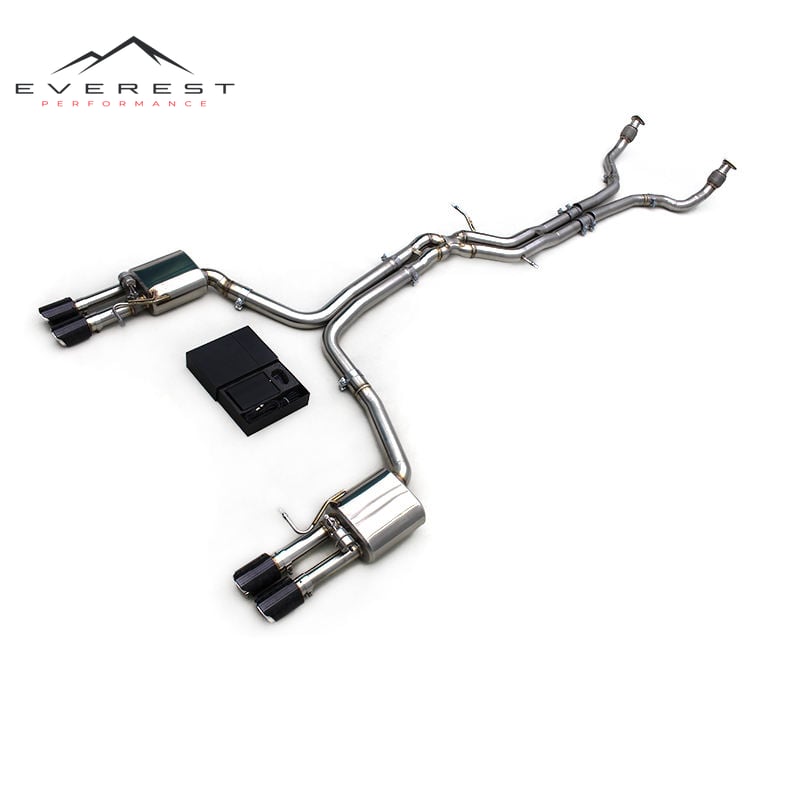 Racing Stainless Steel 304 Catback Exhaust Pipes for Audi S6/S7 C7 4.0T 2013-2018 With Vacuum Valved Muffler Exhaust Pipes