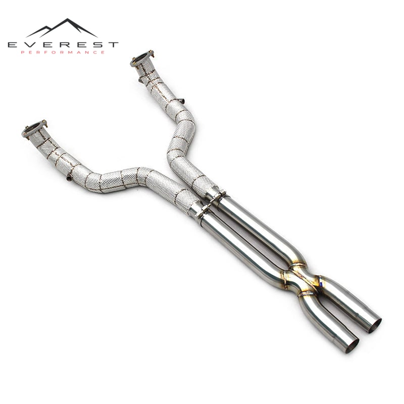 SUS304 Downpipe X Mid Pipe Maserati Gran Turismo GT 4.2L 4.7L 2008-2023 Valvetronic High Flow Performance Exhaust System