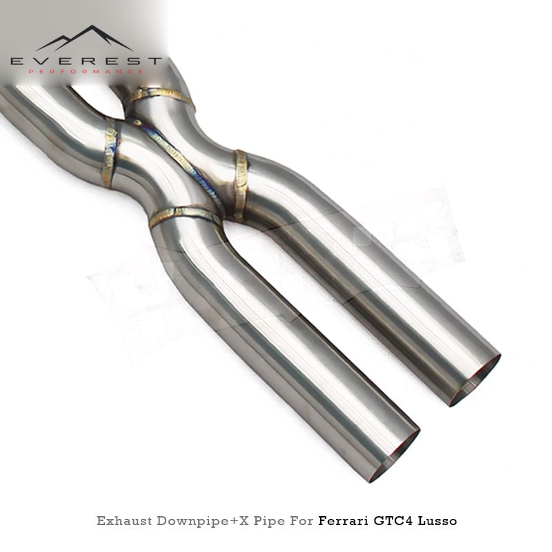 SS304 Exhaust Pipe for Ferrari FF/GTC4 Lusso V12 6.3L 2016+ High Flow/free Flow Downpipes with Catalyst 100/200/300 Cell