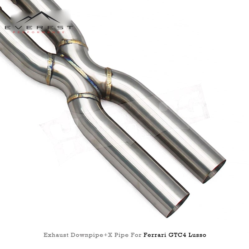 SS304 Exhaust Pipe for Ferrari FF/GTC4 Lusso V12 6.3L 2016+ High Flow/free Flow Downpipes with Catalyst 100/200/300 Cell