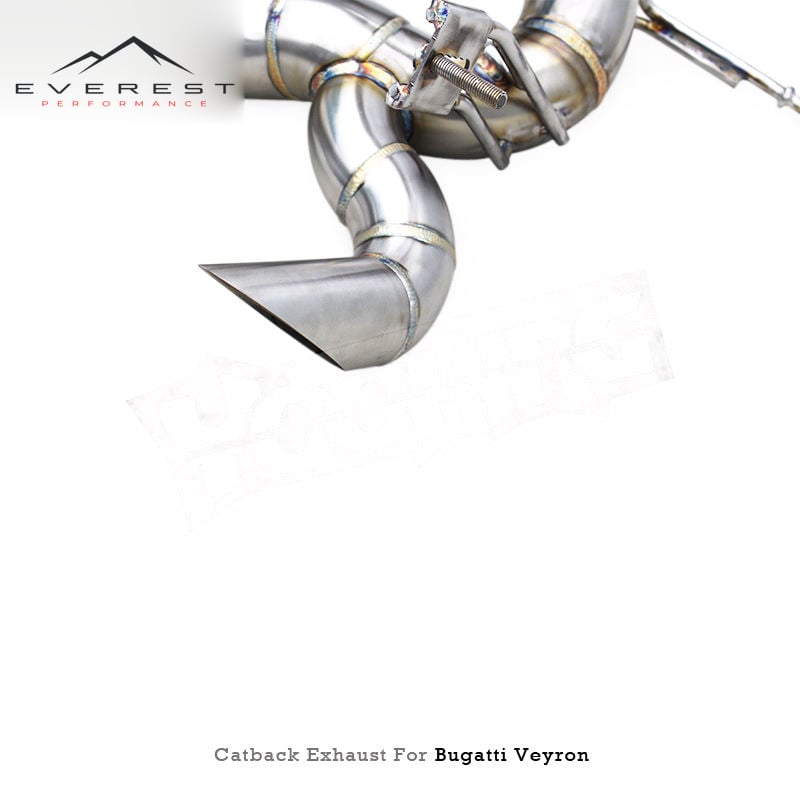 SS304 Straight Through Free Flow Axle Back System for Bugatti Veyron W16 8.0T 2006-2015 No Valve Muffler Exhaust Pipe
