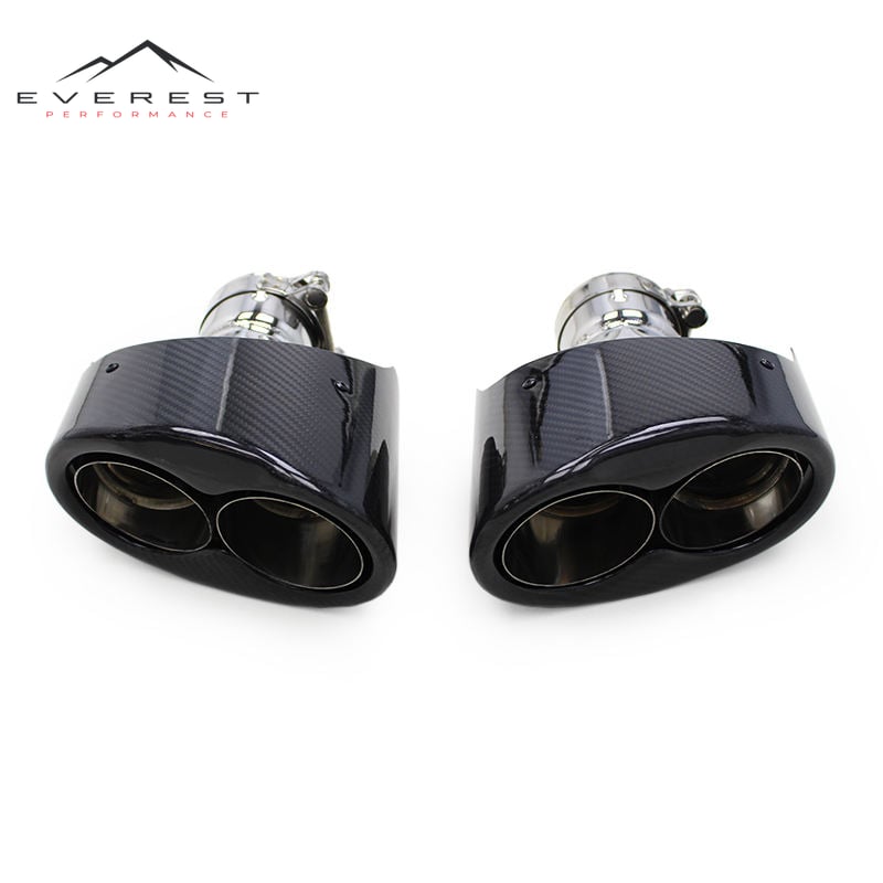 Sport Car Parts Escape RS Carbon Fiber Tips for Audi RS3 RS4 2016-2024 Glossy Black Tail Throat Exhaust System Automotive