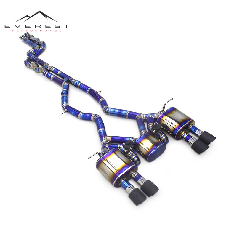 Valvetronic Muffer Exhaust System for BMW M4 F82 F83 F8X S55 3.0T 2014-2018 Titanium Catback Carbon Black Tips