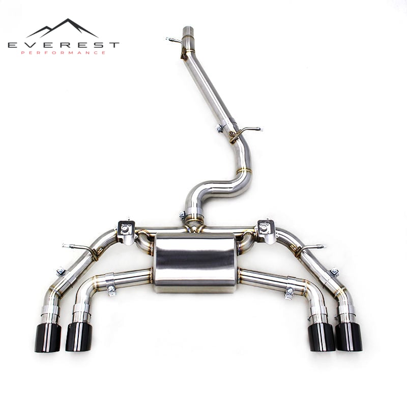Racing Catback Exhaust Pipes System for VW Golf MK7 7R/7.5R 2.0T 2012-2019 Stainless Steel 304 Exhaust Muffler With Black Tips