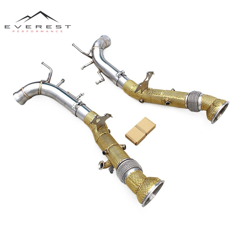 SS304 Exhaust Pipe System for Ferrari 296 GTB 3.0T 2021-2024 Plated Heat Shield Downwpipe Straight-through Axle Back Exhaust