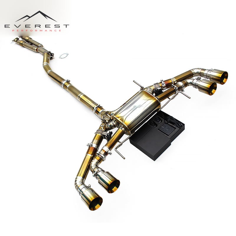 Custom Lightweight Gold Titanium Catback Muffler for Nissan GTR/GT-R R35 3.8TT 2008-2023 Y Front Pipes Valved Exhaust System