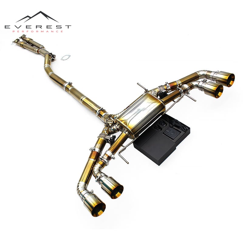 Custom Lightweight Gold Titanium Catback Muffler for Nissan GTR/GT-R R35 3.8TT 2008-2023 Y Front Pipes Valved Exhaust System