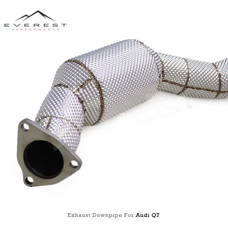 SS304 Performance With Catalyst Downpipe 100/200/300cell Exhaust Pipes for Audi Q7 3.0 2010-2024 With Heat Shield