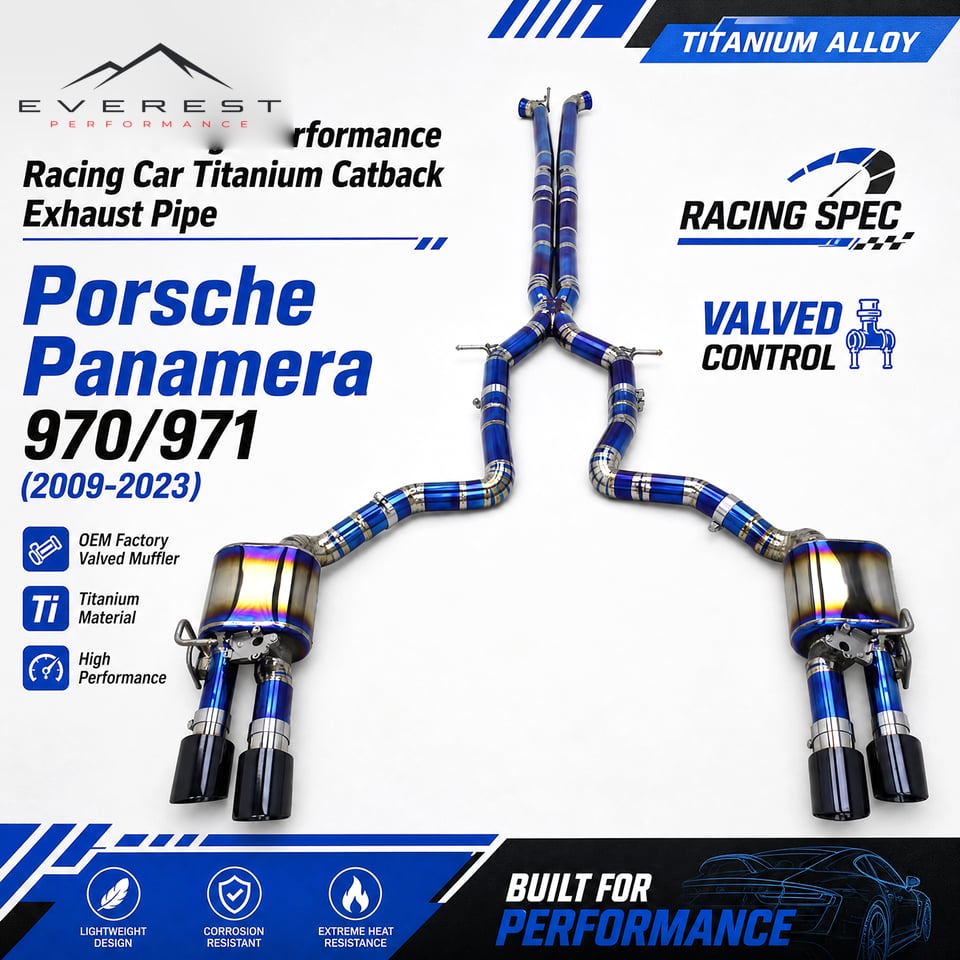 Racing Titanium Catback Exhaust Pipe for Porsche Panamera 970/971 (2009-2023) Valved Muffler Exhaust Pipes With Tips
