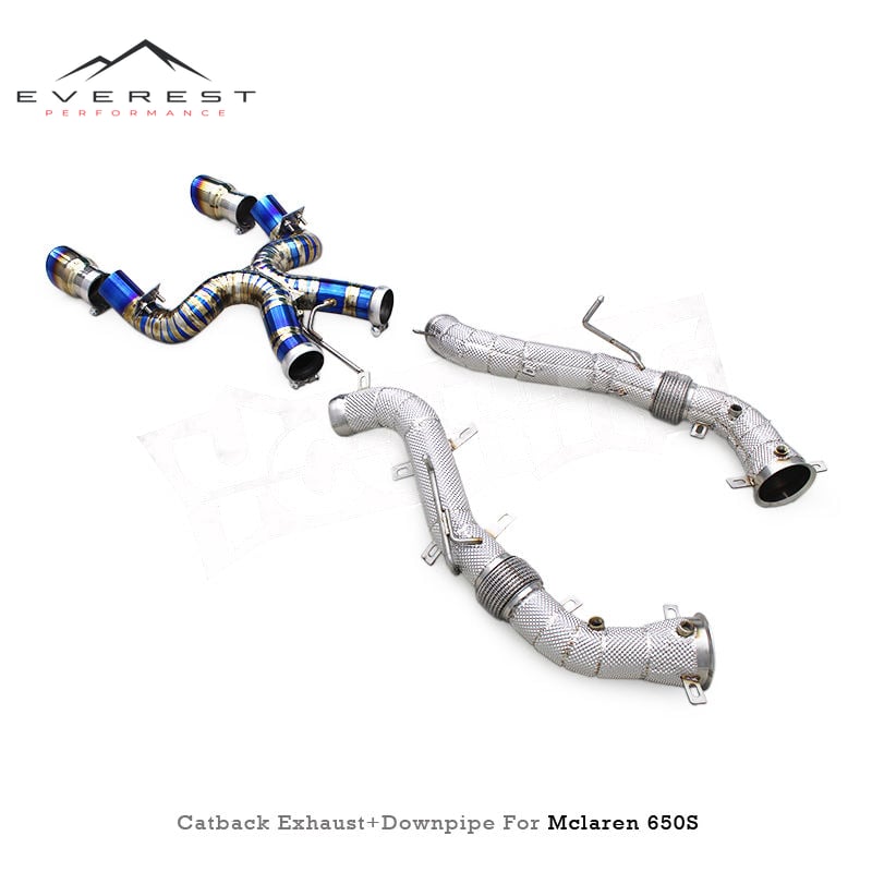 Racing Titanium Catback Exhaust Pipes System for Mclaren 650S/625C Spider/Coupe 3.8T 2014+ With Muffler SS304 Free Flow Downpipe