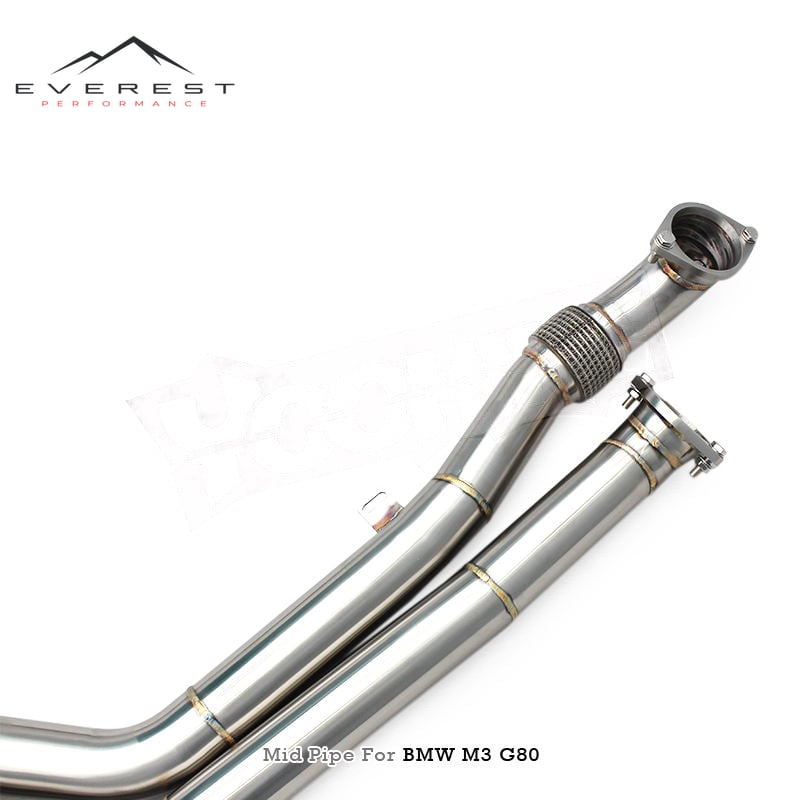 SS304 With Z Pipe Equal Length Mid Pipe for BMW M2 M3 M4 G80 G82 G87 G8X 3.0T S58 2021-2024 Valvetronic Exhaust Pipe